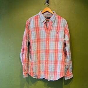 Ralph Lauren Men's Plaid Shirt - Red and Blue